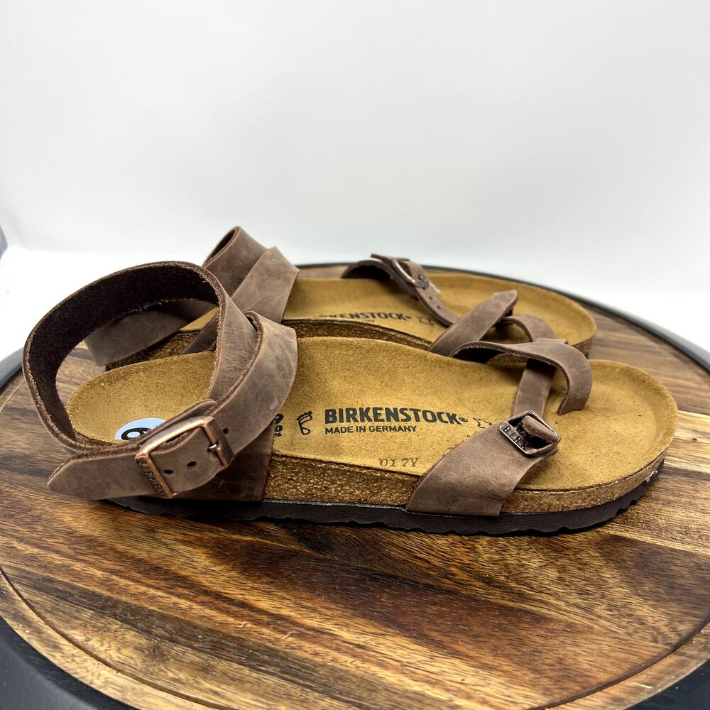 Birkenstock Sandals Women's 8 (39) Yara Brown Oiled Leather NWOT